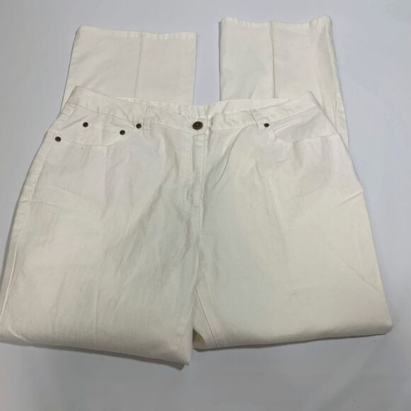 Ruby Rd. Classic Flat Front White Denim Jean - Picture 5 of 7